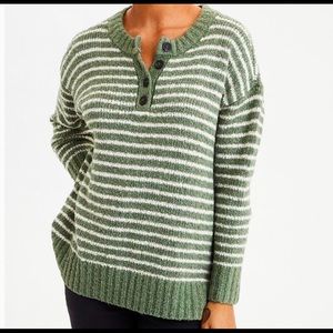 American Eagle Chunky Knit Oversized Striped Sweater